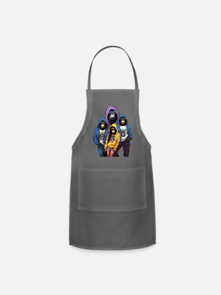 Monkey group gang - Adjustable Apron - charcoal