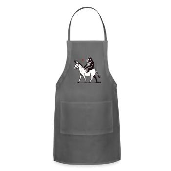 Gorilla Riding Donkey with Heart - Adjustable Apron - charcoal - Front - Julia (174cm)