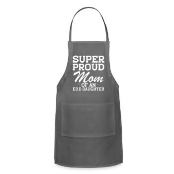 Ed D Mom Super Proud Mom Of An Ed D Daughter W - Adjustable Apron - charcoal - Front - Julia (174cm)