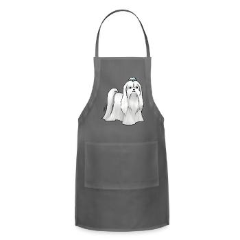 Dog Maltese Show Cut - Adjustable Apron - charcoal - Front - Julia (174cm)
