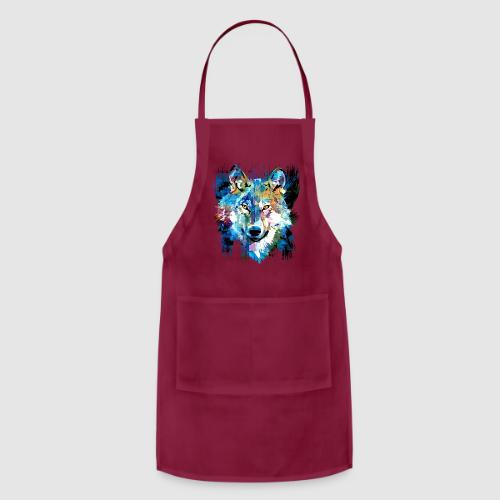 Blue Wolf Head | Siberian Wolf Face | Lupo - Adjustable Apron