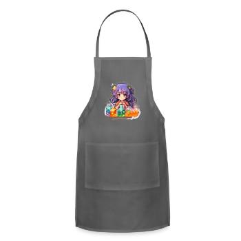 Colorful Alchemist Cartoon Mix - Adjustable Apron - charcoal - Front - Julia (174cm)