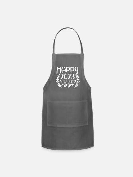 Happy 2023 New Year - Adjustable Apron - charcoal