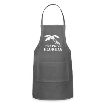 Fort Pierce Florida Palm Tree Souvenirs Gifts - Adjustable Apron - charcoal - Front - Julia (174cm)