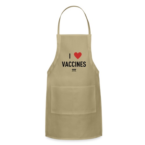 I heart vaccines black Immunize Colorado Logo - Adjustable Apron