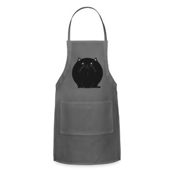 sfurical round black void cat - Adjustable Apron - charcoal - Front - Julia (174cm)