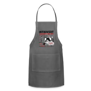 Introvert Weekend Survival Schedule - Adjustable Apron - charcoal - Front - Julia (174cm)