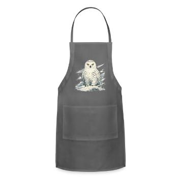 Japanese Snowy Owl - Adjustable Apron - charcoal - Front - Julia (174cm)