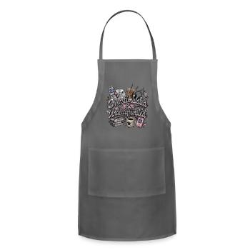 overstimulated and undercaffeinated - Adjustable Apron - charcoal - Front - Julia (174cm)