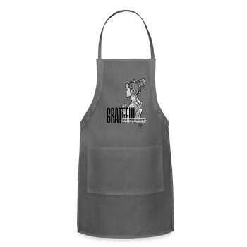 Grateful Mindset - Adjustable Apron - charcoal - Front - Julia (174cm)