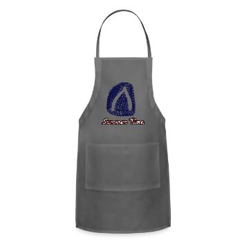 Blue Teardrop Summer Time sandal - Adjustable Apron - charcoal - Front - Julia (174cm)