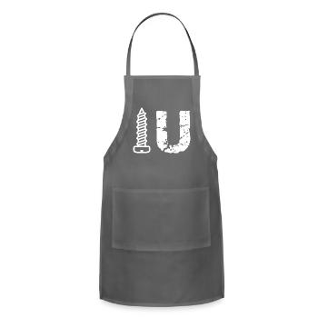 Screw You - Adjustable Apron - charcoal - Front - Julia (174cm)