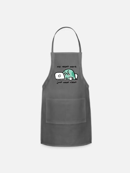 No Want Work - Adjustable Apron - charcoal