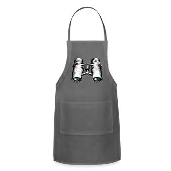 Binoculars / View / Observe / Outlook / Look - Adjustable Apron - charcoal - Front - Julia (174cm)