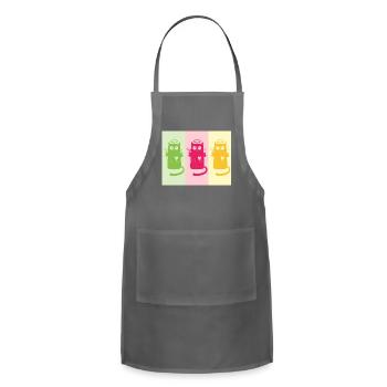 Triple Angel Cats - Adjustable Apron - charcoal - Front - Julia (174cm)