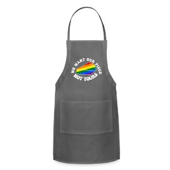 Pride Pie, New 2024 Gay Pride, LGBTQ - Adjustable Apron - charcoal - Front - Julia (174cm)