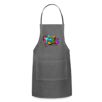 Cool music design - Adjustable Apron - charcoal - Front - Julia (174cm)