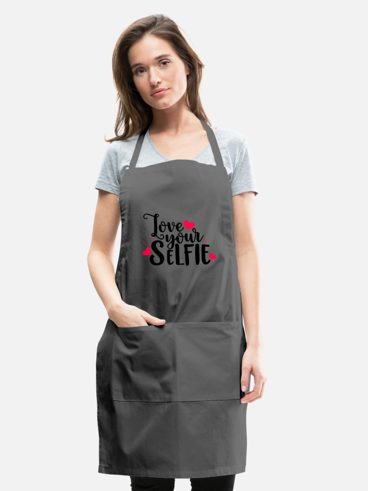Love Your Selfie - Adjustable Apron - charcoal - Front - Julia (174cm)