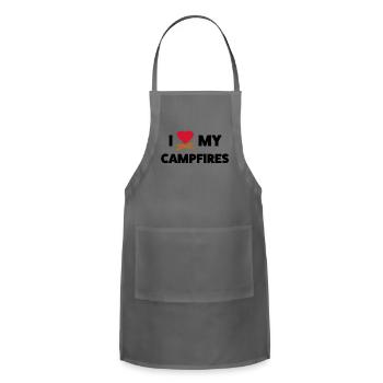 Campfire Love - Adjustable Apron - charcoal - Front - Julia (174cm)