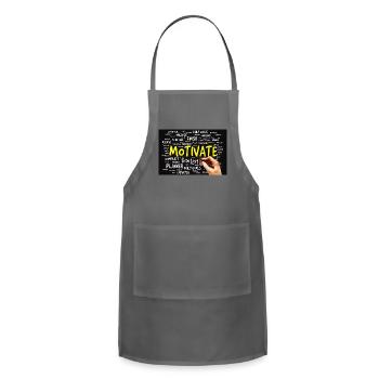 Motivate in not only motivation design collection - Adjustable Apron - charcoal - Front - Julia (174cm)