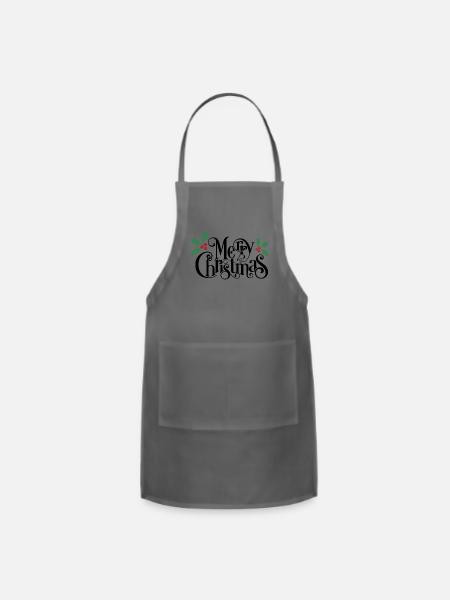 Merry Christmas : Embrace the Joy of the Season - Adjustable Apron - charcoal