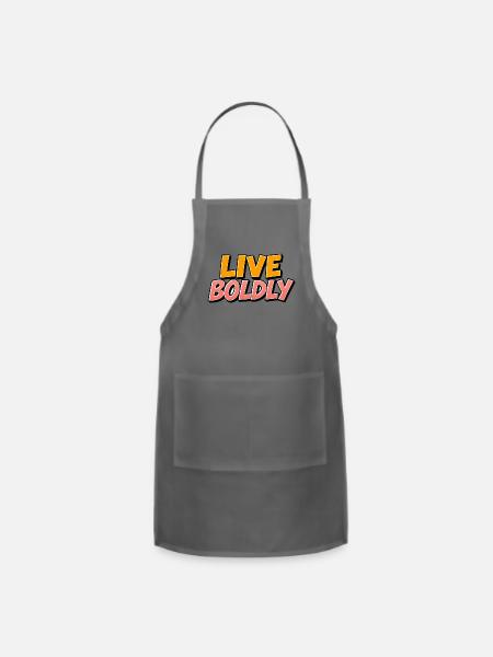 Live Boldly - Adjustable Apron - charcoal