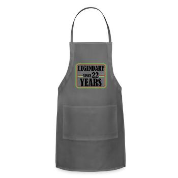 Legendary For 22 Years, 22th Birthday, Finally 22 - Adjustable Apron - charcoal - Front - Julia (174cm)