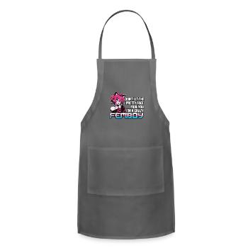 Funny Crazy Femboy Anime Catboy Aesthetic Meme - Adjustable Apron - charcoal - Front - Julia (174cm)