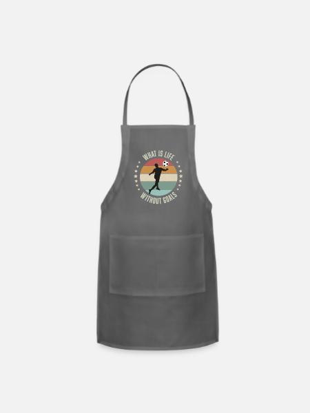 Soccer, What is life without goals - Adjustable Apron - charcoal