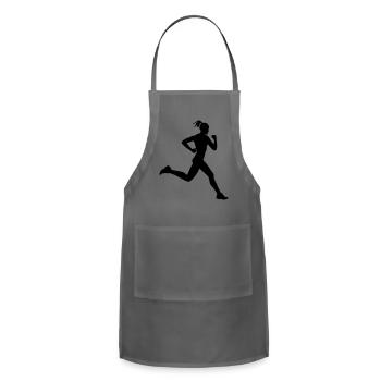 Girl running runner training - Adjustable Apron - charcoal - Front - Julia (174cm)