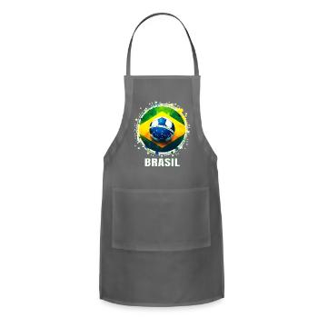 Brazil Apparel Brazil s for Brazil Fans Premium - Adjustable Apron - charcoal - Front - Julia (174cm)