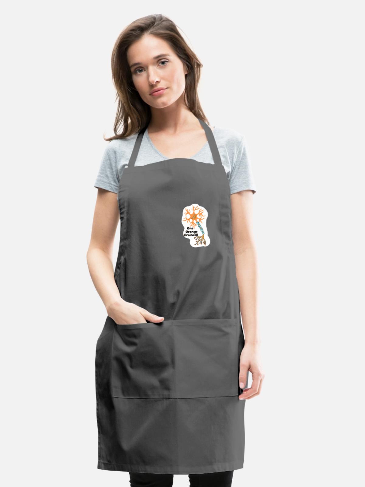 One Orange Brain-cell - Adjustable Apron - charcoal - Front - Julia (174cm)