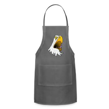 eagle head with open beak - Adjustable Apron - charcoal - Front - Julia (174cm)