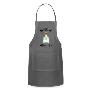 Drinking Buddies Milk and Silver Patron - Adjustable Apron - charcoal - Front - Julia (174cm)