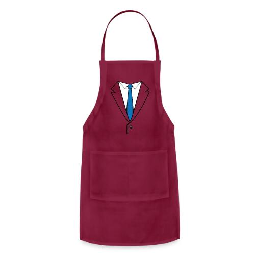 Suit with Blue Tie - Adjustable Apron
