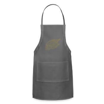 Geometric Hand Silhouette with Fractals - Adjustable Apron - charcoal - Front - Julia (174cm)