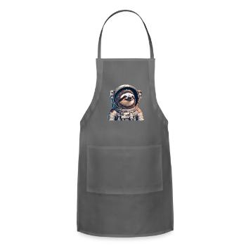 Thoughtful Sloth Astronaut - Adjustable Apron - charcoal - Front - Julia (174cm)