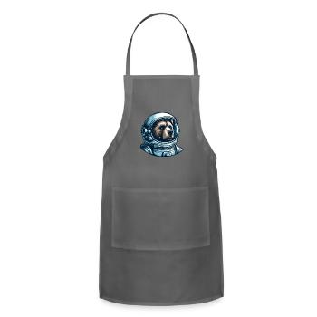 Thoughtful Bear in Space - Adjustable Apron - charcoal - Front - Julia (174cm)