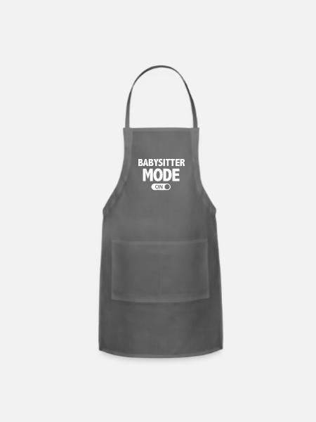 Babysitter Mode On Teenage Girl Gift - Adjustable Apron - charcoal