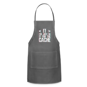 I'm Just In It For The Cache 3 - Adjustable Apron - charcoal - Front - Julia (174cm)