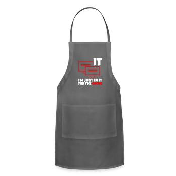 I'm Just In It For The Cache 2 - Adjustable Apron - charcoal - Front - Julia (174cm)