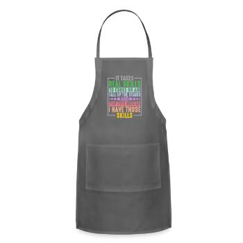 It Takes Real Skills To Choke On Air 8 - Adjustable Apron - charcoal - Front - Julia (174cm)