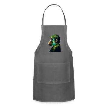 Nature in Chimpanzee Body - Adjustable Apron - charcoal - Front - Julia (174cm)
