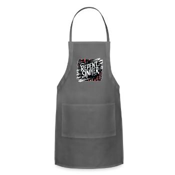 Repent Sinner 18 - Adjustable Apron - charcoal - Front - Julia (174cm)