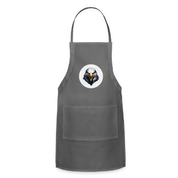 Eagles Head Watercolor Drawing - Adjustable Apron - charcoal - Front - Julia (174cm)