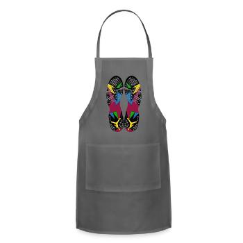Inna Bordaze/Grail Bottomz/Maroon Festooned - Adjustable Apron - charcoal - Front - Julia (174cm)