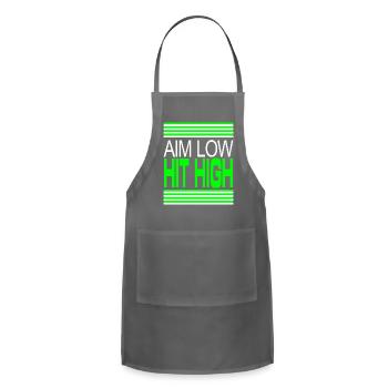 Aim Low Motivational Design For Motivational - Adjustable Apron - charcoal - Front - Julia (174cm)