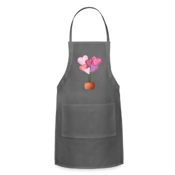 A pot of hearts - Adjustable Apron - charcoal - Front - Julia (174cm)