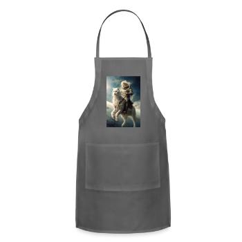 Cat Rider of the Apocalypse - Adjustable Apron - charcoal - Front - Julia (174cm)