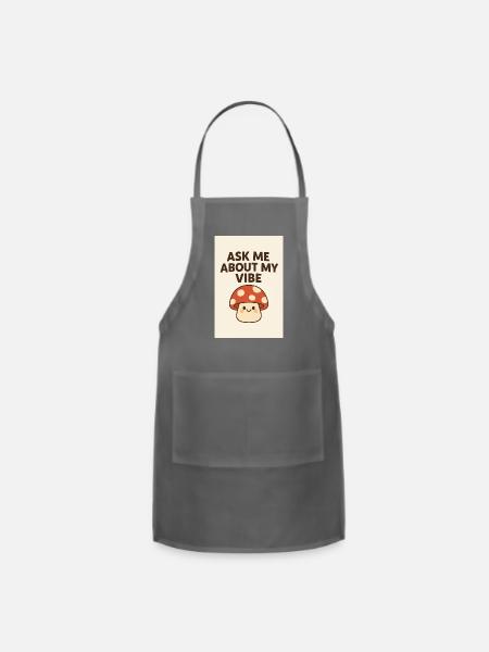 Ask Me About My vibe - Adjustable Apron - charcoal